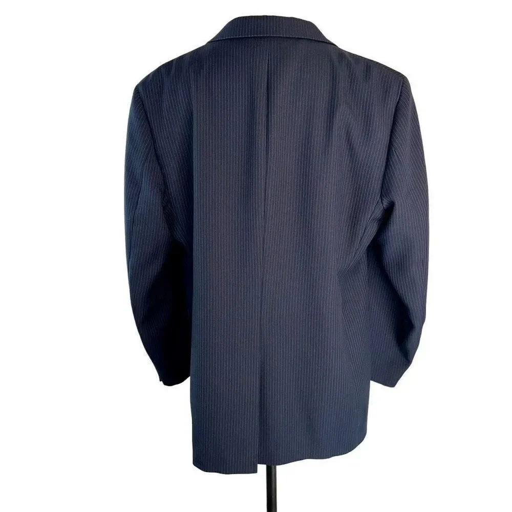 Vintage Levi Strauss & Co Navy Pinstriped Blazer Men’s‎ 46R Business Casual